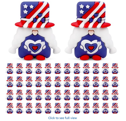 50 Pcs 4th of July Mini Patriotic Gnomes,Tiny Figures Mini Gnomes Statues,4th of July Decorations for Landscape Outdoor Patio Yard Garden Accessories,Independence Day Gifts