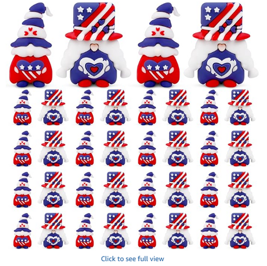 36 Pcs 4th of July Mini Gnomes Ornaments,Miniature Independence Day Patriotic Gnomes Figures Tiny Figurines 4th of July Decorations for Landscape Outdoor Patio Yard Garden Accessories