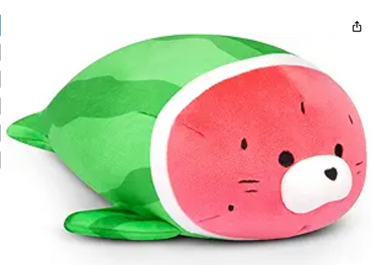 Weighted Stuffed Animals - 9 Inch Weighted Watermelon Seal Plush,Cute Seal Stuffed Animal Small Plush Pillow,Soft Kawaii Weighteds Plushie Watermelon Seals Toy Gifts for Kids Boys Girls