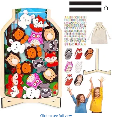 Personalized Magnetic Reward Jars for Kids, Classroom Reward Jar with 28 Pcs Woodland Animals Incentive System Potty Training for Boys Girls, Good Behavior Management Tools for Classroom Home