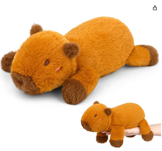 Weighted Capybara Plush,10in 0.8lbs Weighted Capybara Stuffed Animal Plushies for Kids &Adults, Cute Huggable Pillow Cartoon Anime Plush for Kids, Boys and Girls, Birthday Gifts