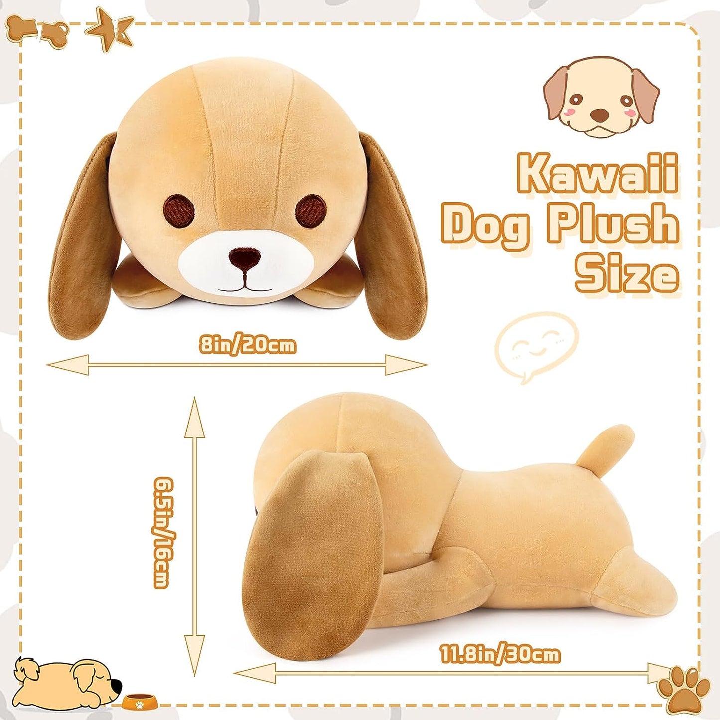 Almohada de peluche para perro de 11 pulgadas, juguete de peluche suave para niños, linda muñeca de peluche para perros, regalos de decoración de cumpleaños para niños y niñas