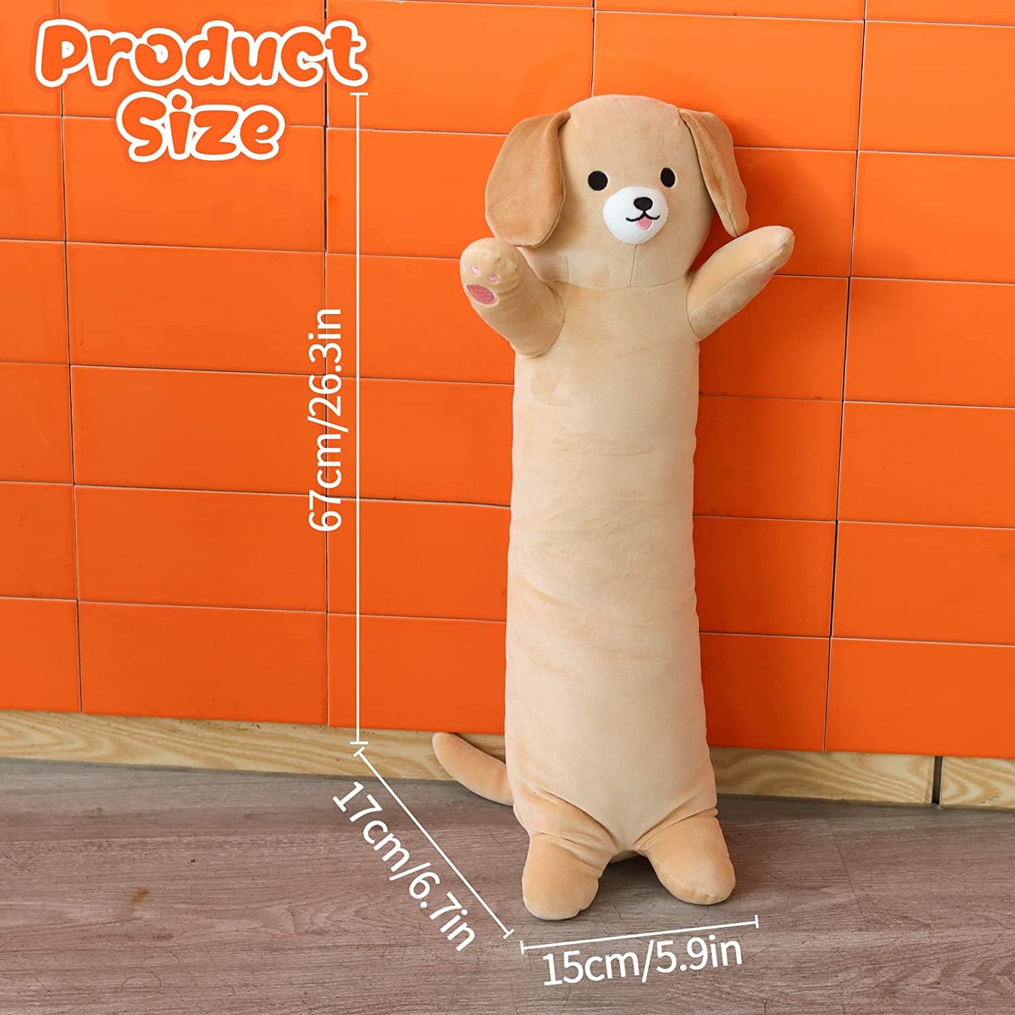 Almohada de peluche para perro, lindos juguetes de animales de peluche largos para perros, suaves almohadas gigantes para dormir, juguete de peluche para niños y novias