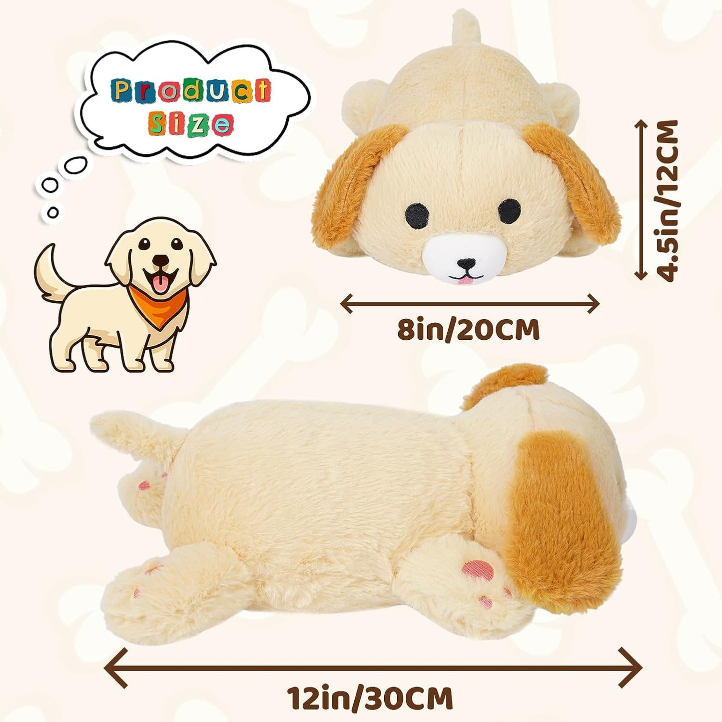 Dog Stuffed Animal Toy, Soft Dog Plush Pillow Doll, Cute Plush Dog Stuffed Animal, 12In Stuffed Dog Plushies, Birthday, for Boys and Girls