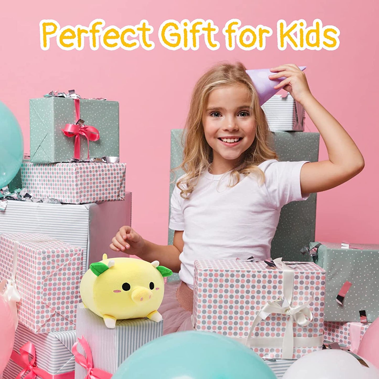 Cow Plush Pillow Cow Stuffed Animals, Cute Cow Plushie Stuffed Animals Cow, Kawaii Stuffed Cow Plush Doll Toy for Kids Christmas Birthday Gifts Home Decore