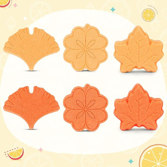 Shower Steamers Aromatherapy, Fall Thanksgiving Birthday Gifts for Women Mom Grils, 6PCS Lemongrass and Sweet Orange Essential Oil Shower Bombs, Self Care Gifts Stress Relief Relaxation