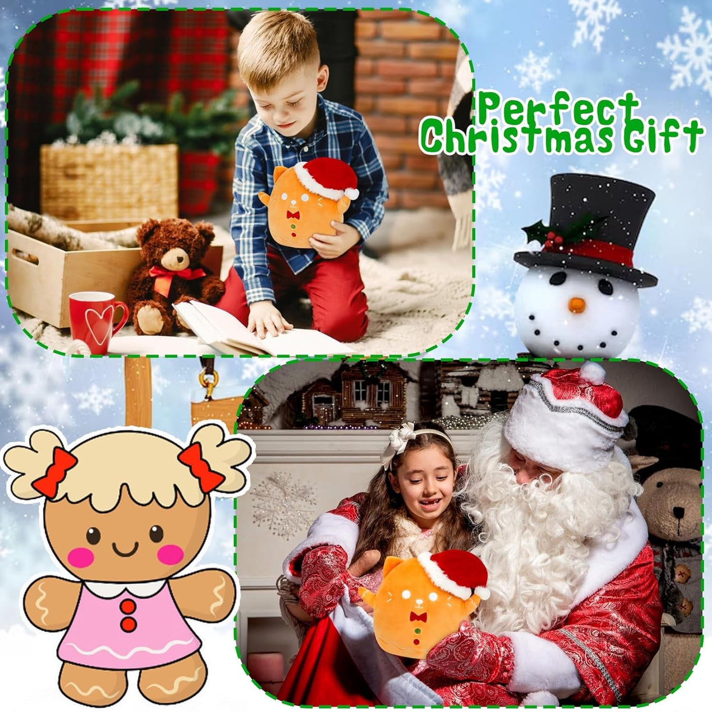 Christmas Plush Pillow Toy, Christmas Stuffed Animal for Kids, for Girls Boys Christmas Home Decoration (Yellow cat)