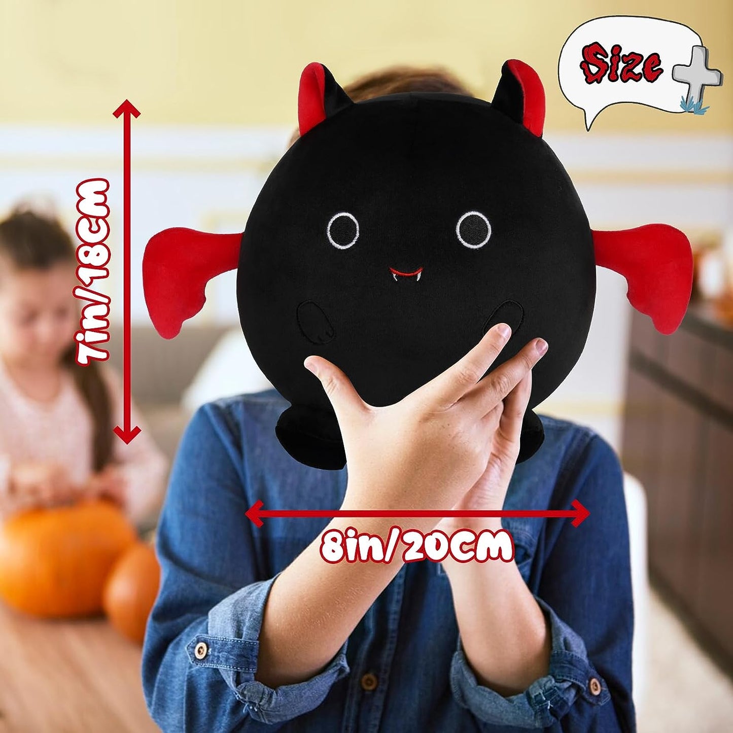 Juguete de peluche de murciélago, lindo peluche de murciélago, felpa de murciélago de Halloween, almohada de muñeca de murciélago negro suave para Halloween