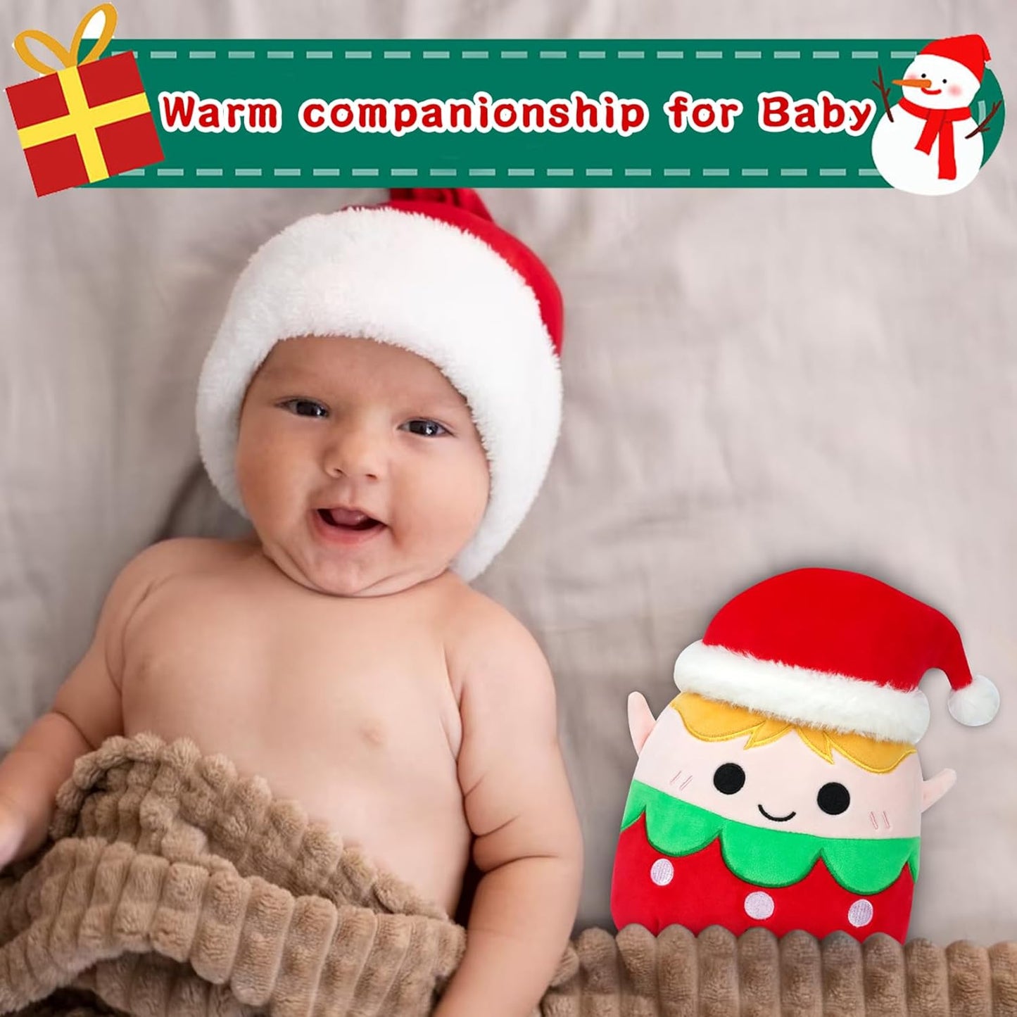 Stuffed Animal Elf Plush, Cute Christmas Plush Elf Toys Elf Stuffed Animal, Stuffed Elf Plushie Pillow for Kids Boys Girls Room Decoration