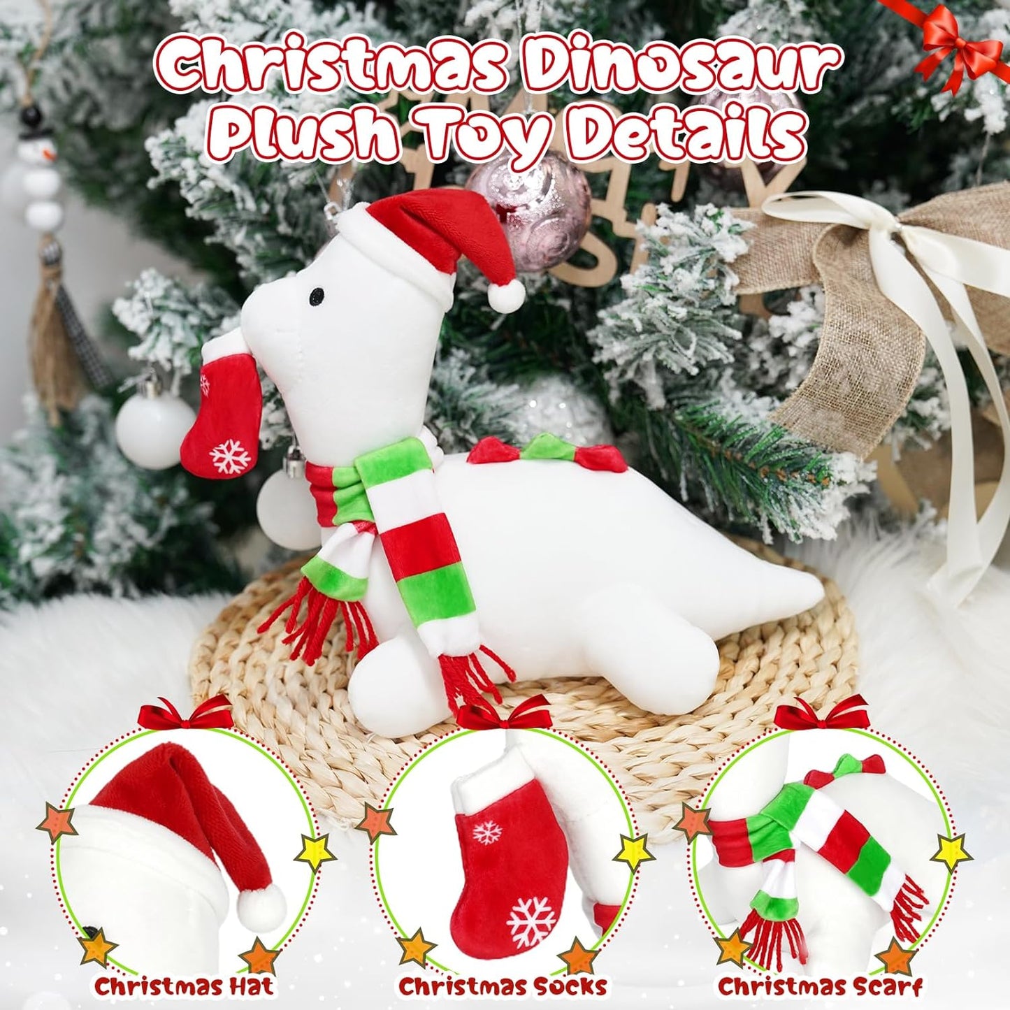 Dinosaur Plush Dinosaur Stuffed Animal Toy, Soft Dinosaur Plushie Pillow, Cute Stuffed Dinosaur Doll Toy for Kids Boys Girls Kawaii Christmas Decoration (Dinosaur)