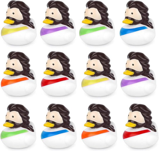 12PCS Jesus Rubber Ducks, Jeep Ducks for Ducking Colorful Mini Jesus Figurines Ducks for Jeeps Christian Bath Toy Gifts Jesus Party Favors for Kids, Churches Christian Decoration