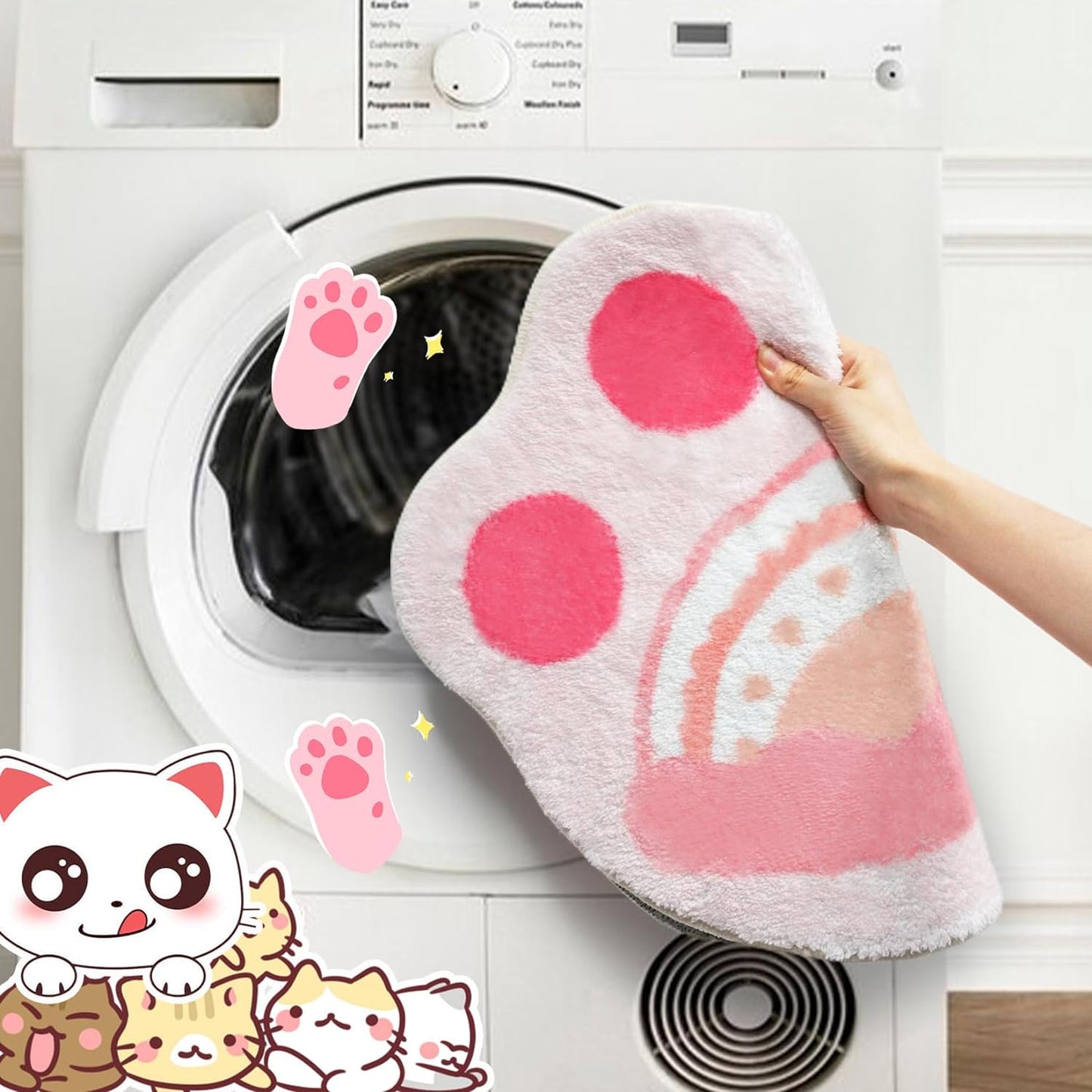 Bathroom Rug Bathroom Mat, Cute Bath Mat Non Slip Absorbent Bath Rug for Bathroom (Cat)