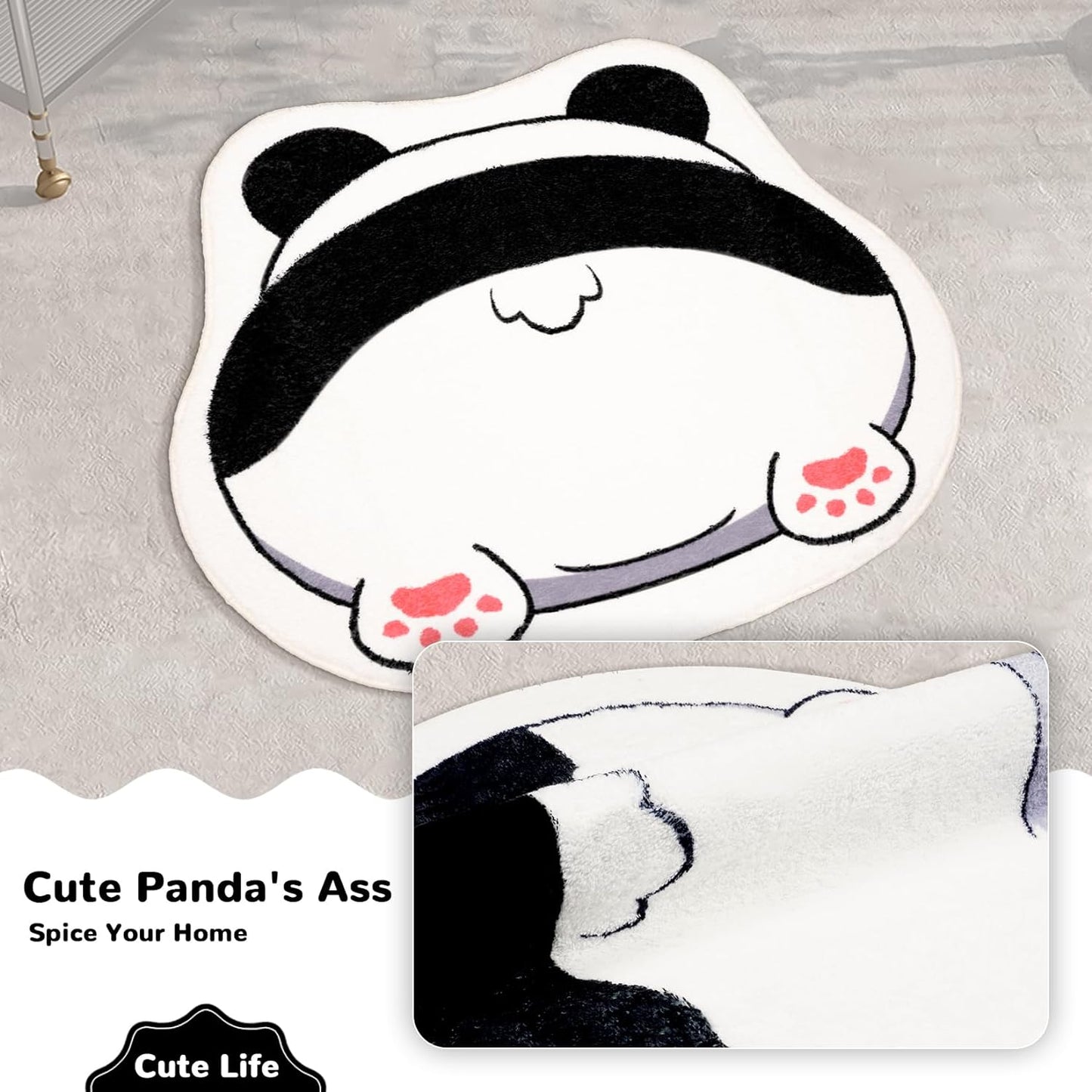 Bathroom Rug Bathroom Mat, Cute Bath Mat Non Slip Absorbent Bath Rug for Bathroom (Panda)