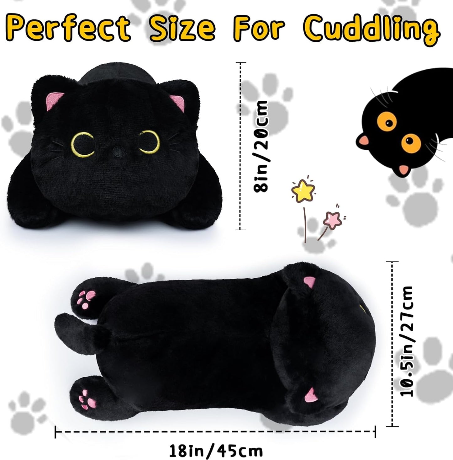 Peluche con peso para gatos con peso, almohada de felpa Kawaii con peso para gatos, juguetes de peluche con peso suave