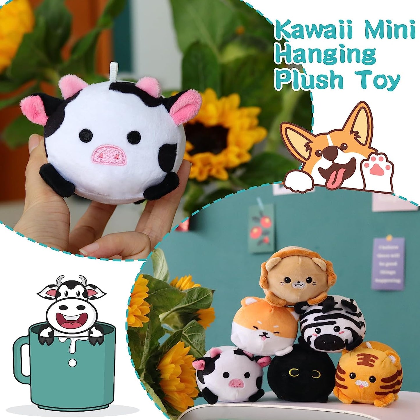 Juego de 6 juguetes de peluche de animales, peluche pequeño, llavero de peluche a granel, llaveros de felpa para mochila, máquina de garras, regalos de fiesta, bolsas de regalo, mini animales de peluche