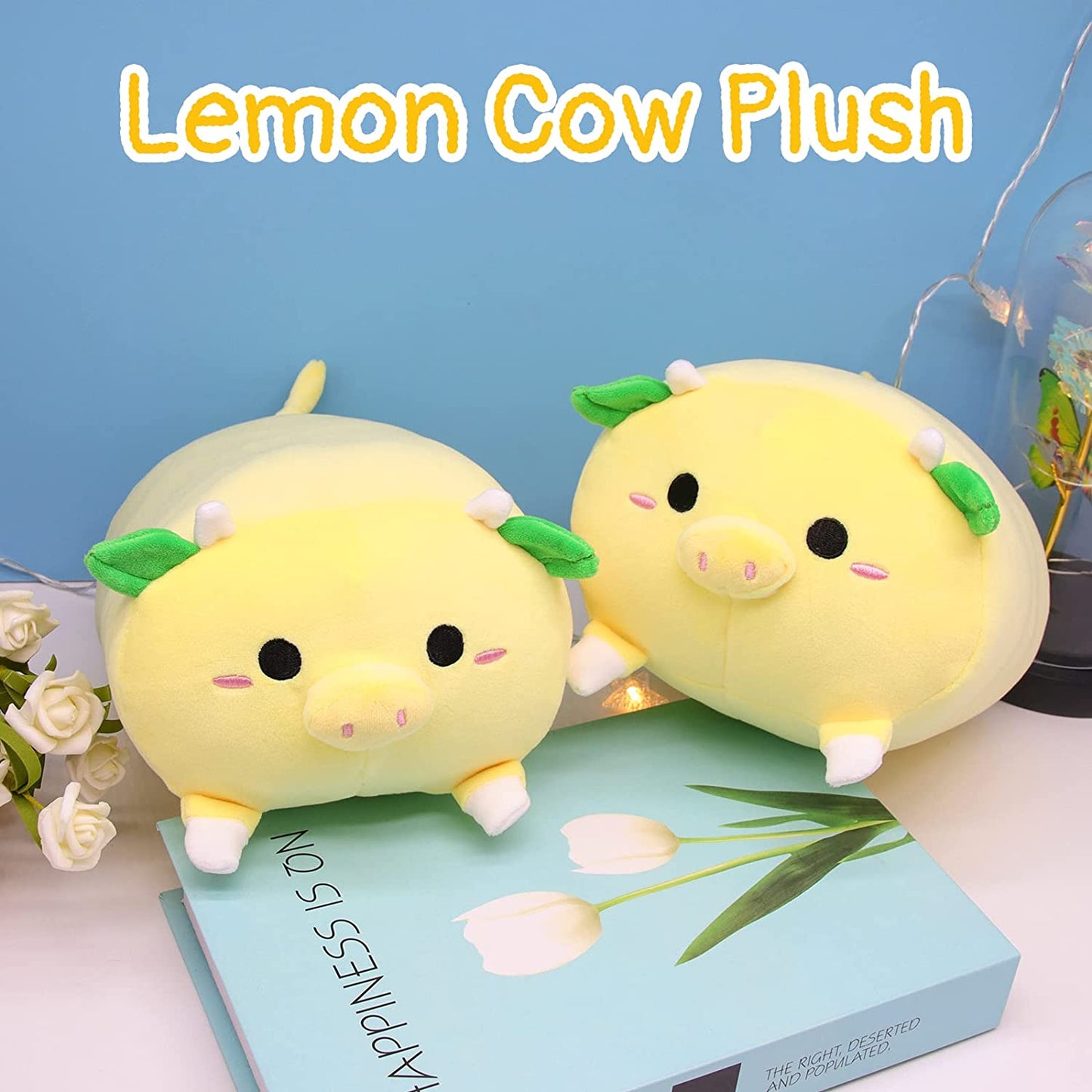 Cow Plush Pillow Cow Stuffed Animals, Cute Cow Plushie Stuffed Animals Cow, Kawaii Stuffed Cow Plush Doll Toy for Kids Christmas Birthday Gifts Home Decore