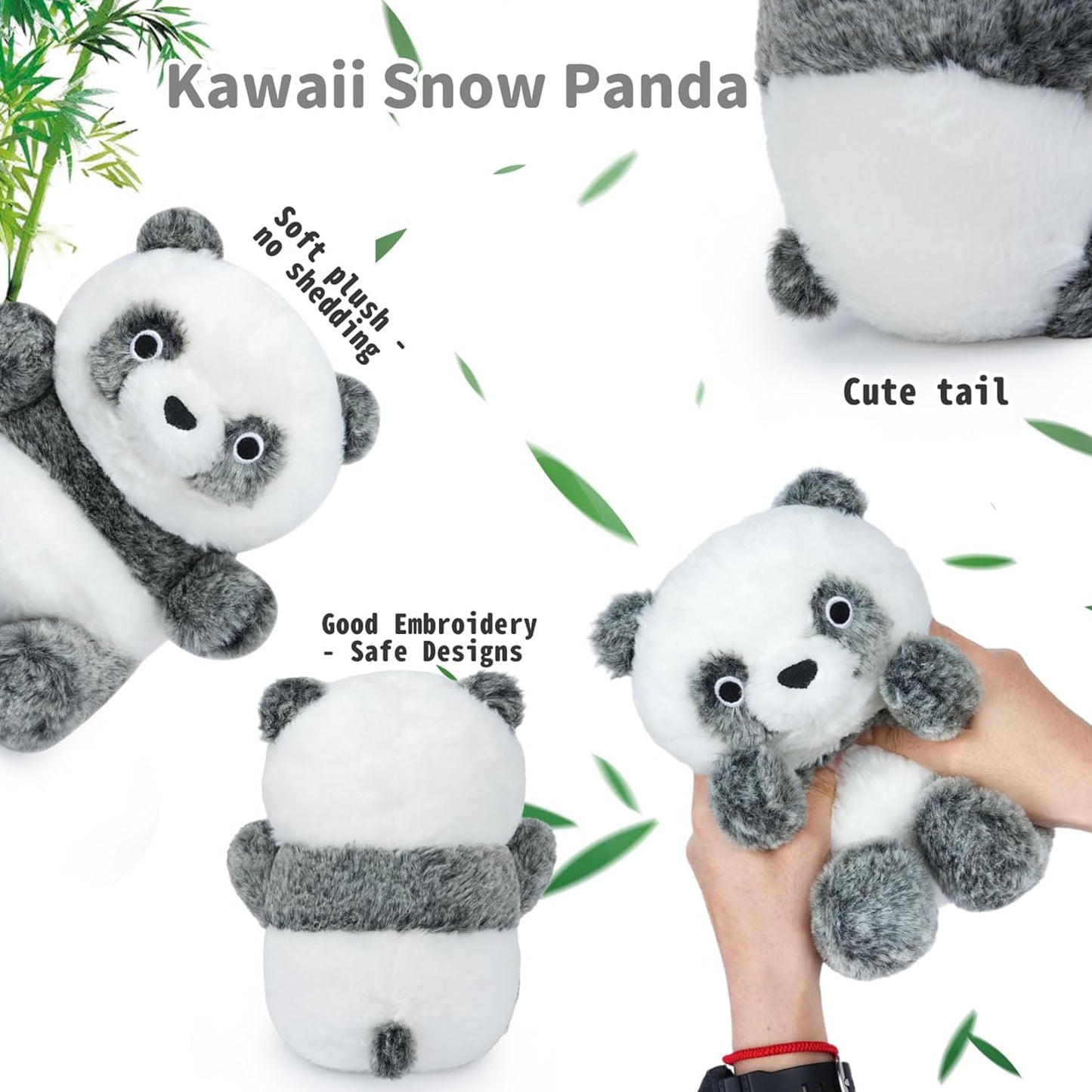 Panda Stuffed Animal - 8inch Cute Panda Plush Toy Stuffed Panda Bear Plush - Soft Panda Plushie for Kids Boys and Girls Christmas, Halloween, Birthday