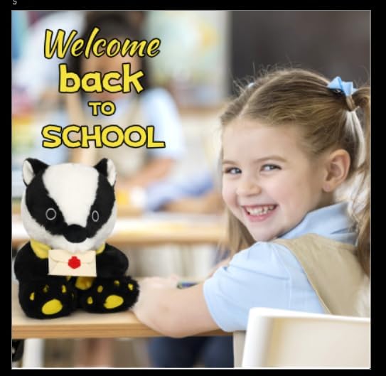 Badger Plush Toy - Cute Black Badger Stuffed Animals with Envelope, Cute Stuffed Animal Badger Plushie Badger Plush Gifts for Kids School Open House Gifts Decorations