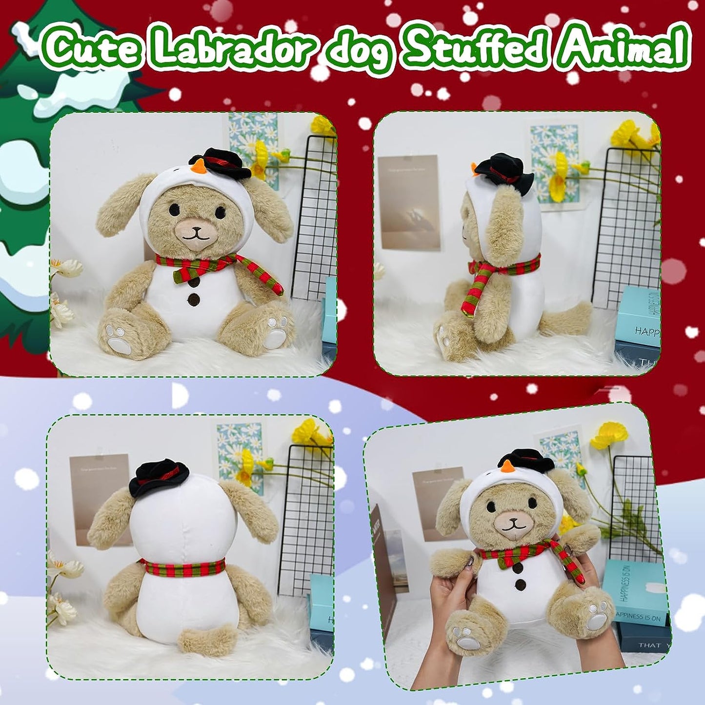 Almohada de felpa para perro, juguete de peluche para cachorros, lindos animales de peluche de Navidad, peluche suave para amante, muñeca de decoración kawaii