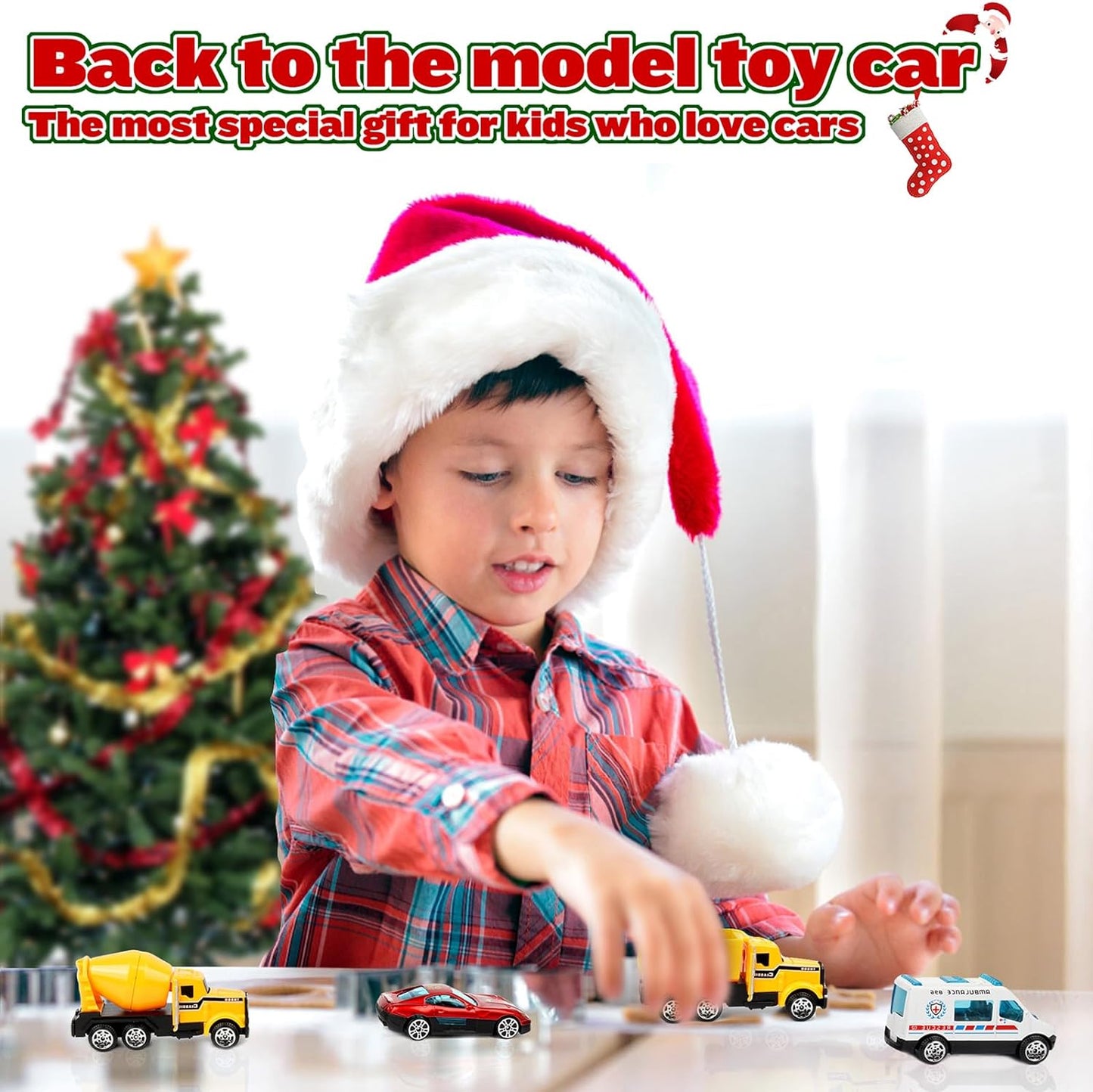 Advent Calendar 2023, Christmas Advent Calendar for Kids, 24pcs Alloy Cars for Christmas Countdown, Kids Advent Calendar Toys Gift