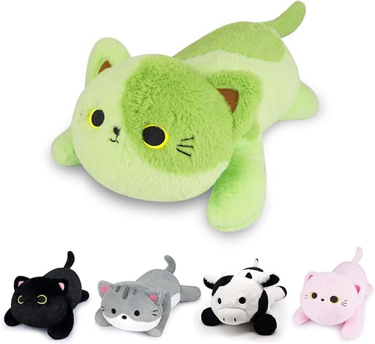 Weighted Avocado Cat Plush,Weighted Cat Stuffed Animal for Kids,Cute Cat Weighted Plushies Soft Avocado Pillow Birthdays Gifts for Kids Boys Girls