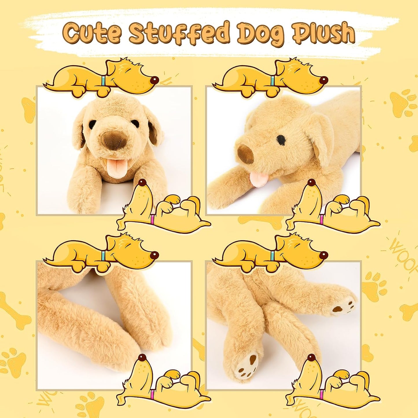 Dog Stuffed Animal Toy, 21.7" Dog Plush Pillow Doll, Soft Cute Plush Dog Pillow, Kawaii Puppy Dog Stuffed Dog Plushies, Home Decor Gifts for Boys Girls Friends Birthday, Anniversary