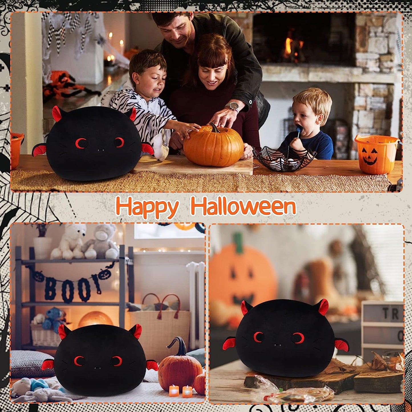 Black Cat Plush Pillows Toy, Kawaii Black Cat Stuffed Animals Black Cat Pillow