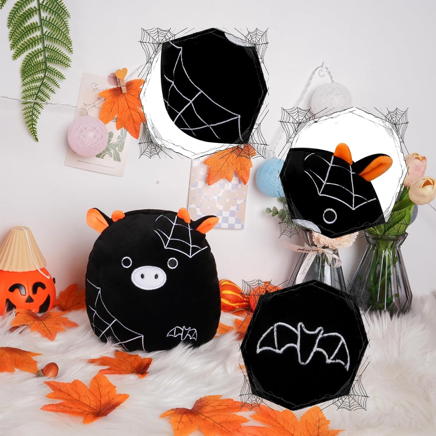 Cow Plush Pillow,8in Halloween Cow Stuffed Animal, Kawaii Cow Plush Doll, Halloween Cow Plush Doll Toys, Halloween Cow Plushies,Gift for Halloween Birthday Christmas