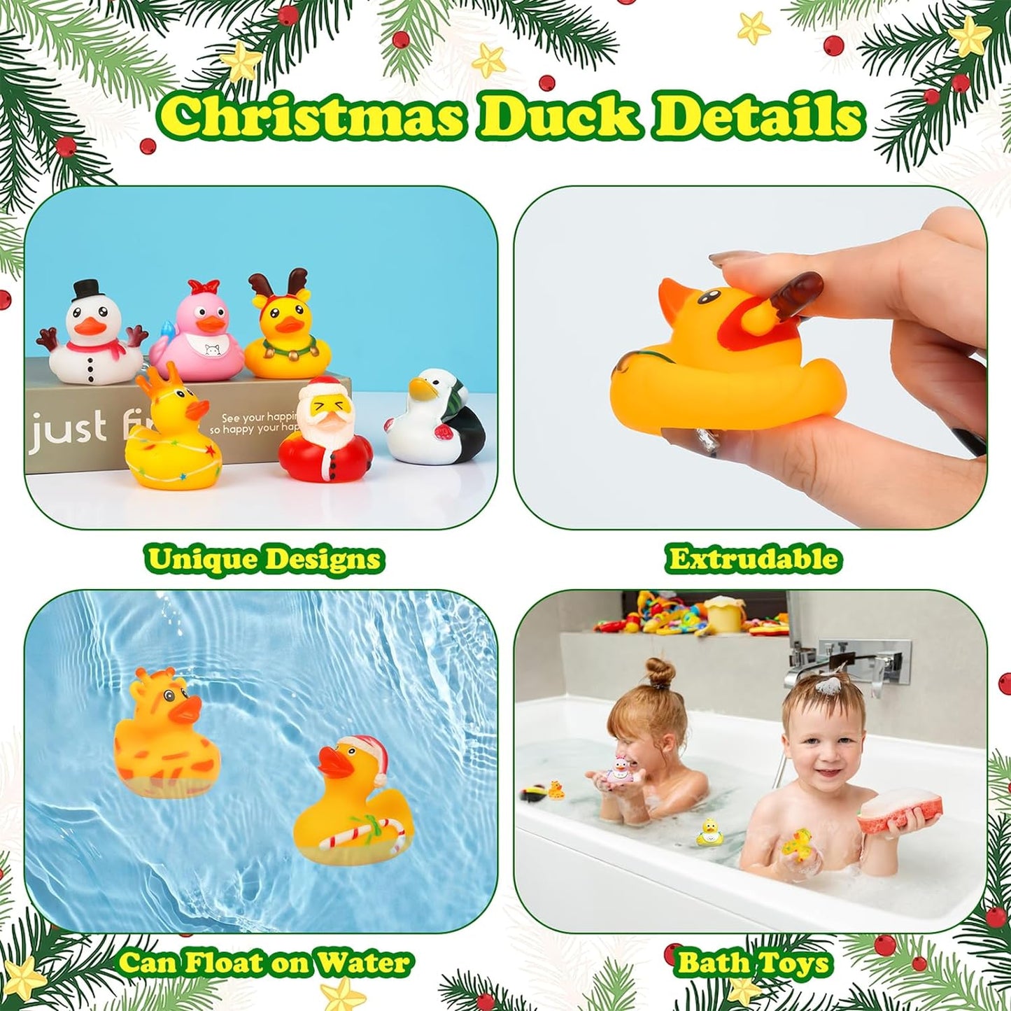 Christmas Advent Calendar 2023, 24pcs Christmas Cute Rubber Ducks,Christmas Countdown Advent Calendar,Christmas Gifts For Kids and Adults,Baby Shower(Rubber Ducks Style1)