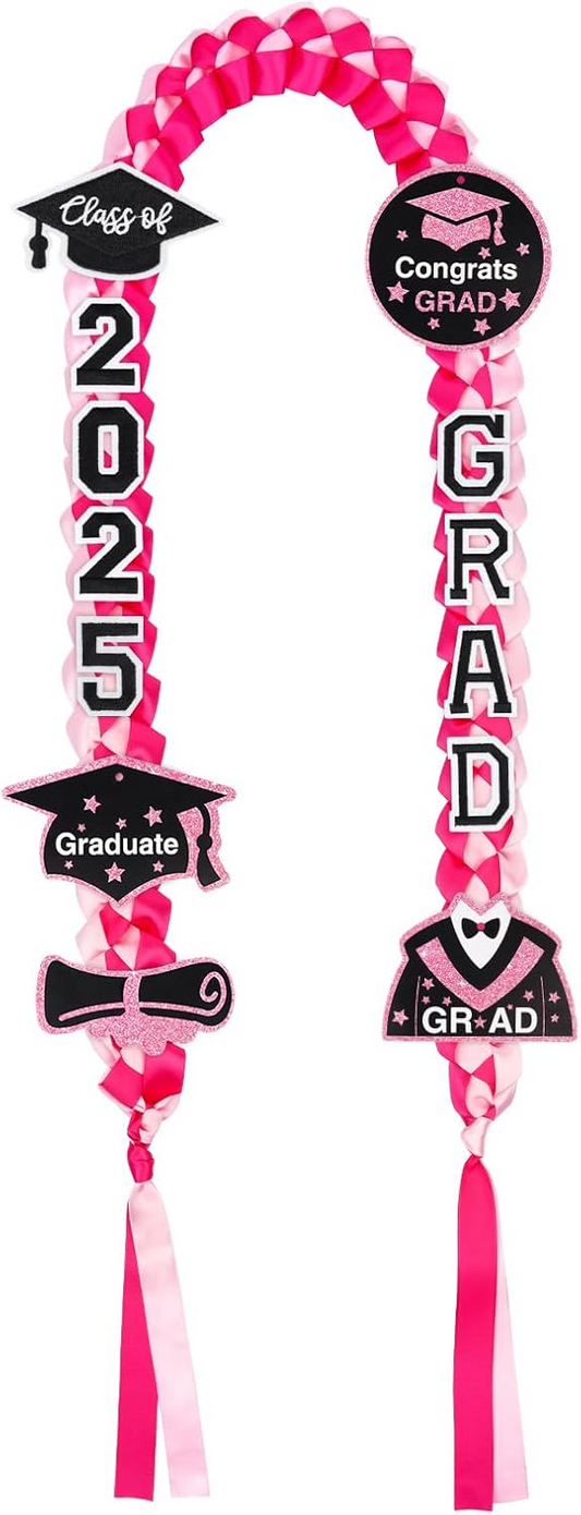Graduation Leis ,Class of Graduation Ribbon Lei with Butterfly and Pins,Double Handmade Congrats,Graduations Gifts for High School College