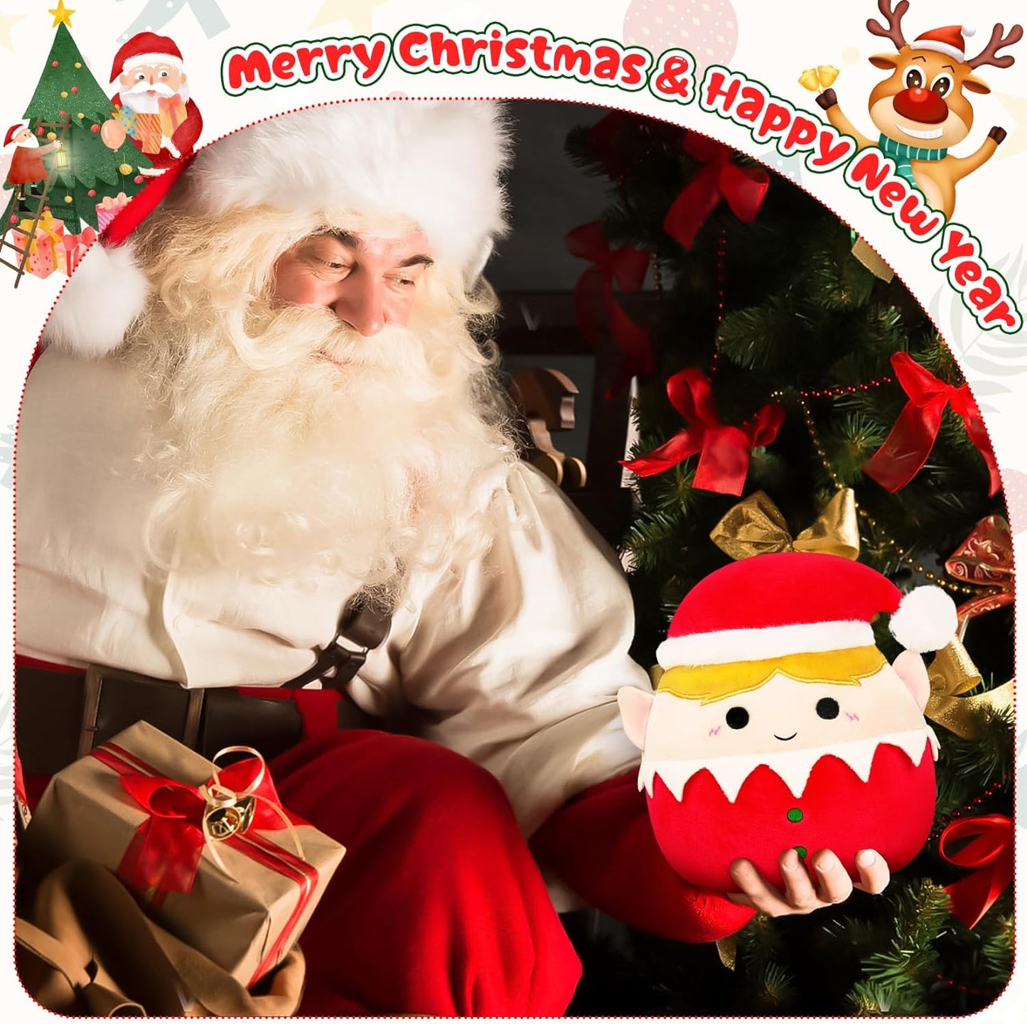 uguete de peluche de elfo de Navidad, linda almohada de peluche de elfo, muñeca de peluche de Navidad para niños y niñas (elfo)