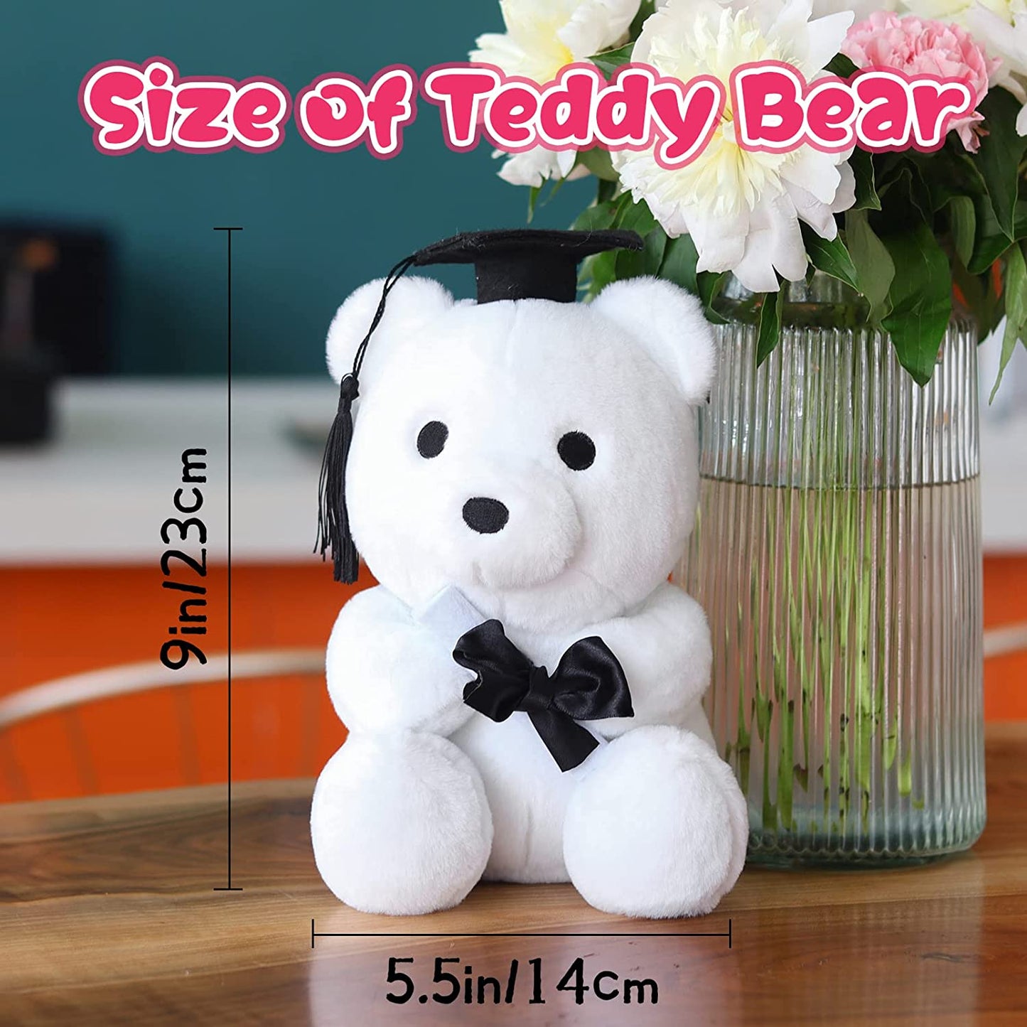 Teddy Bear Stuffed Animal Toy, Cute Teddy Bear Plush, Kawaii Stuffed Animals Bear Gifts for Kids Birthday Graduation Gifts