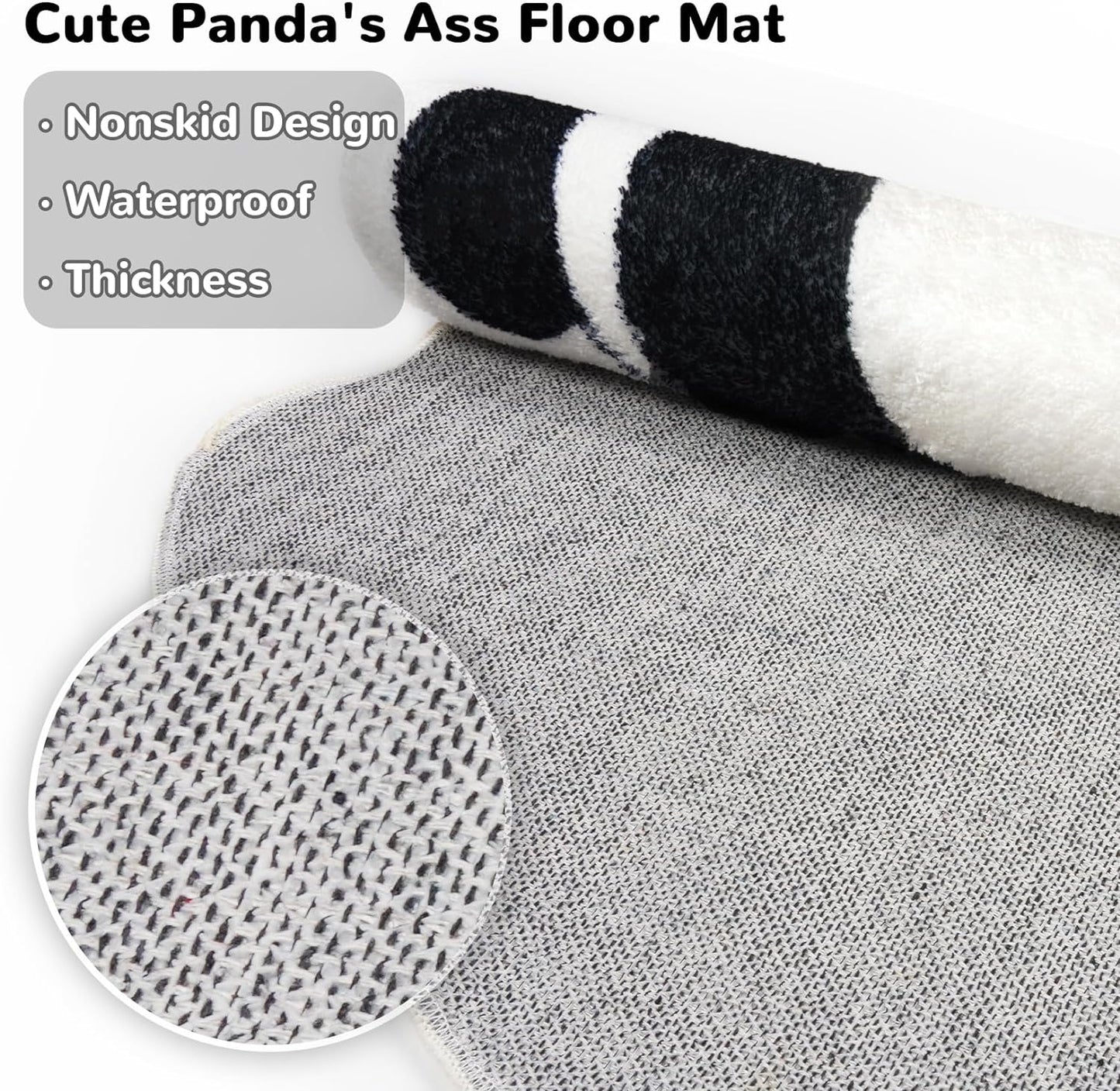 Bathroom Rug Bathroom Mat, Cute Bath Mat Non Slip Absorbent Bath Rug for Bathroom (Panda)