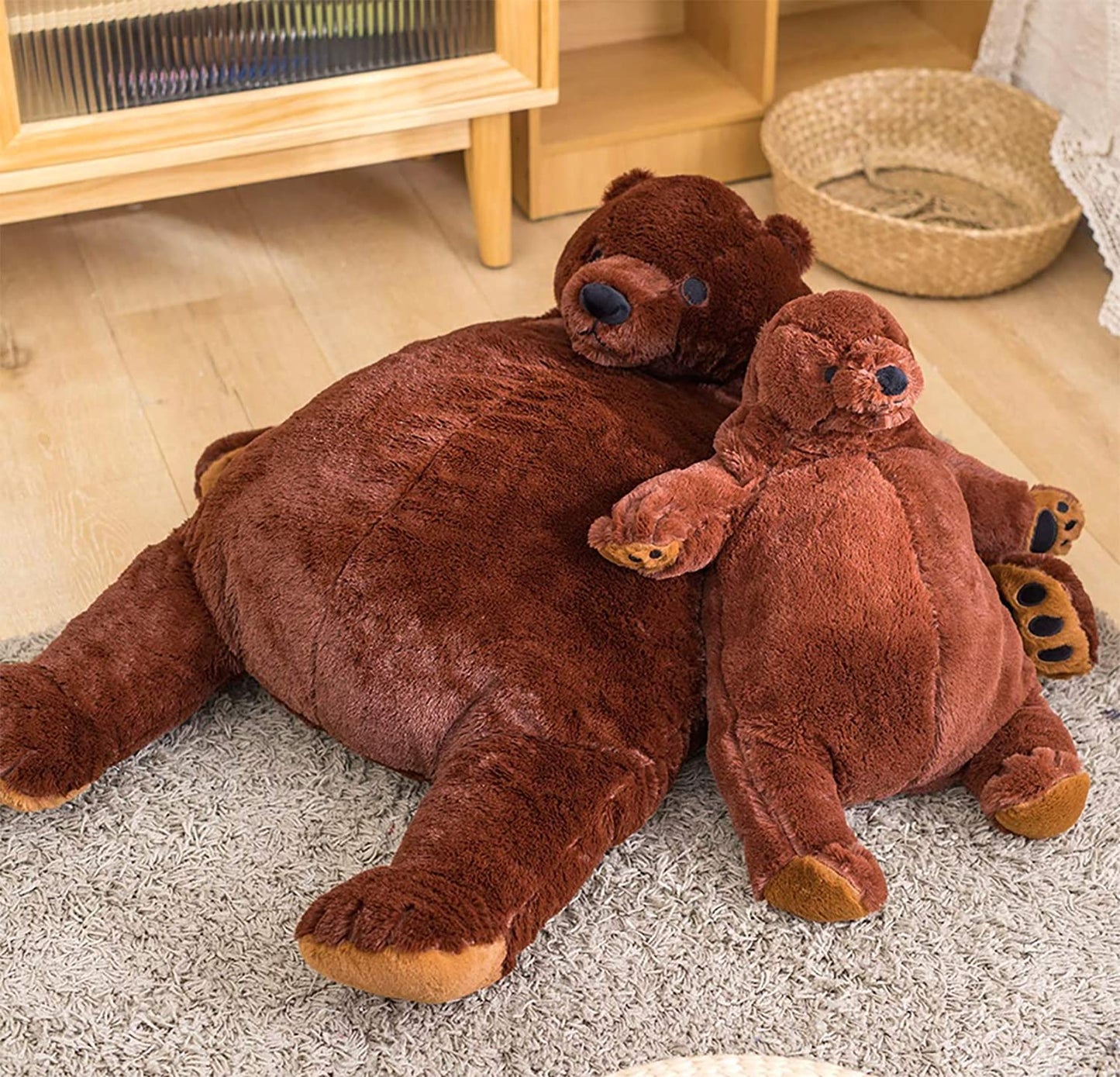 Giant Teddy Bear Dark Brown Plush Toy Big Teddy Bear Stuffed Animal Doll Valentine's Home Decor Birthday Gift for Girl,Boy,Girlfriend (23.62IN)