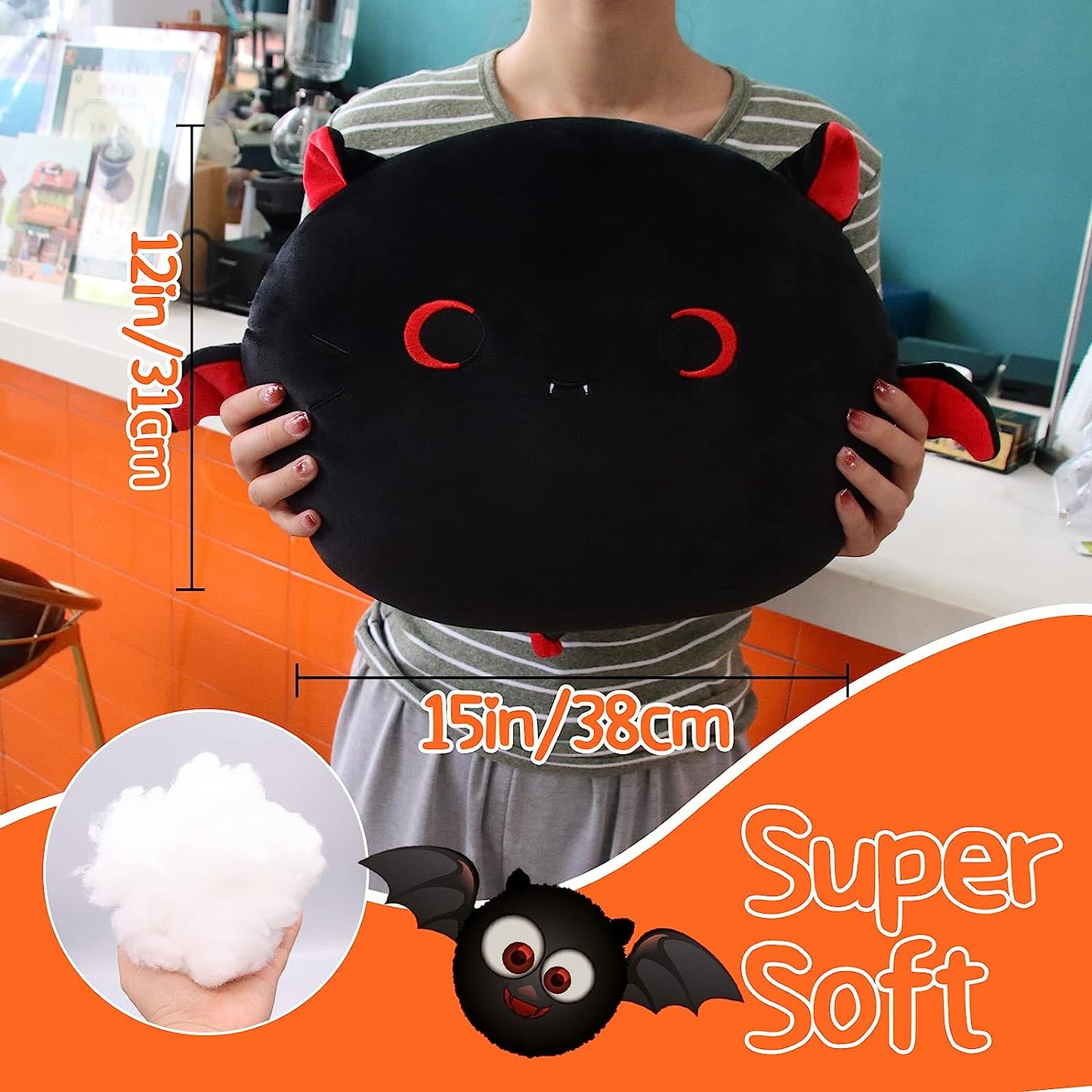 Black Cat Plush Pillows Toy, Kawaii Black Cat Stuffed Animals Black Cat Pillow