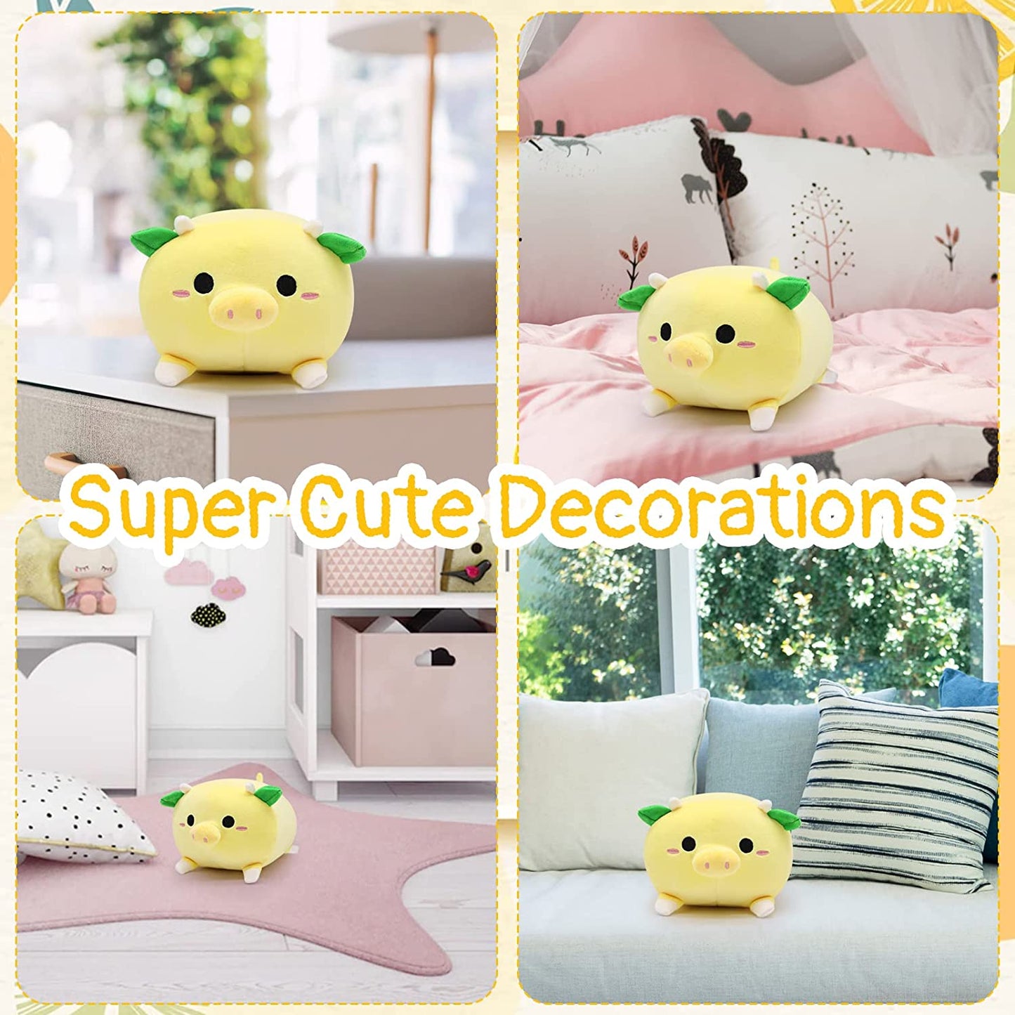 Cow Plush Pillow Cow Stuffed Animals, Cute Cow Plushie Stuffed Animals Cow, Kawaii Stuffed Cow Plush Doll Toy for Kids Christmas Birthday Gifts Home Decore