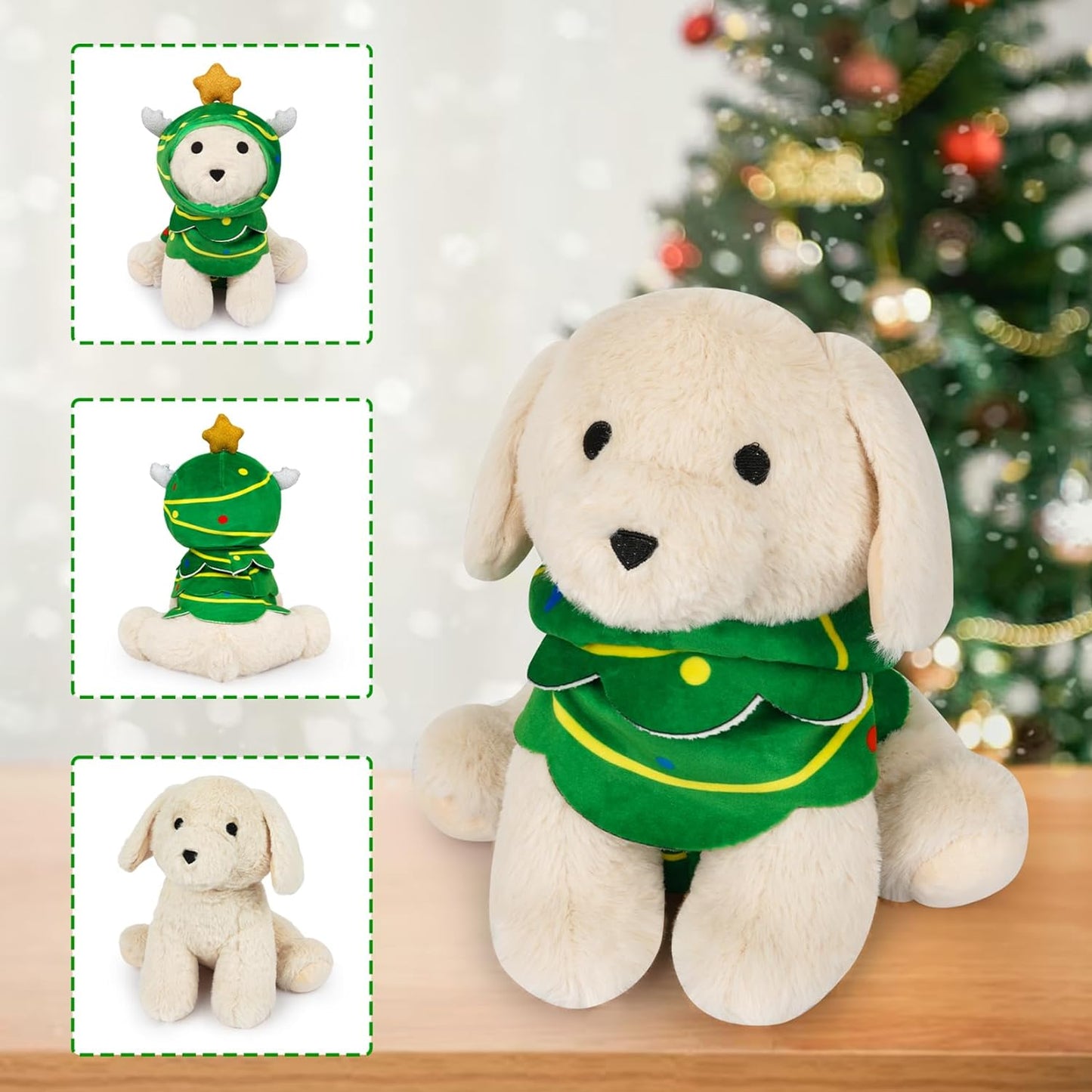 Dog Plush Toy, 10inch Dog Stuffed Animal with Christmas Costumes, Christmas Stuffed Animals Puppy Plush Toy,Christmas Plush Gift for Kids,Birthday Gift Christmas Decoration