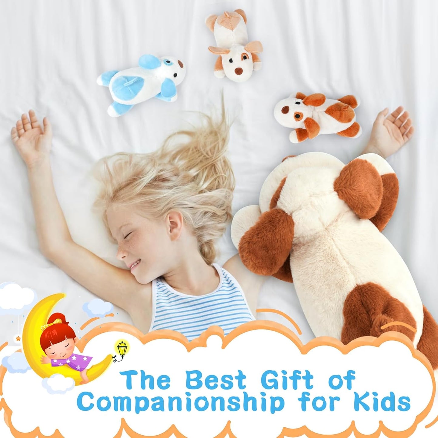 Dog Plush Dog Stuffed Animal Toy, Soft Mommy Dog with 3 Stuffed Puppies in Her Tummy, Cute Dog Stuffed Doll Toy for Kids Boys Girls (Dog Plush Set)