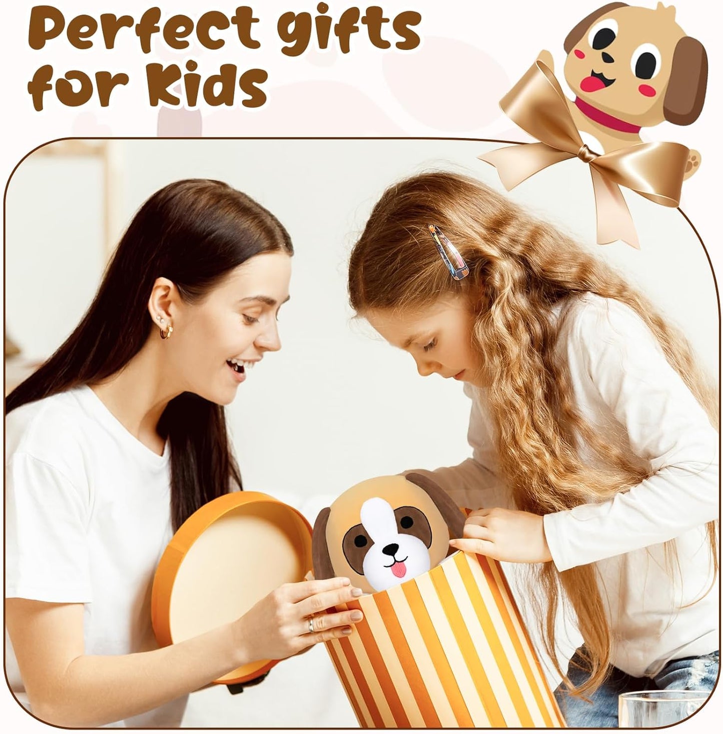 Long Dog Pillow, Long Dog Stuffed Animal Body Pillow, 22” Soft St Bernard Dog Plush Sleeping Throw Pillow, Cute Cartoon Stuffed Dog Toys, Kawaii Dog Plush Pillow Gifts for Kids Girlfriends