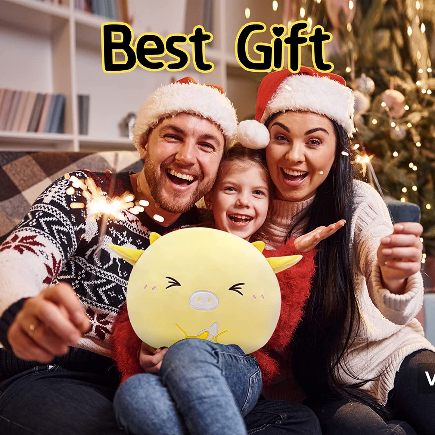 Cow Plush Pillow Cow Stuffed Animals, Cute Stuffed Animal Cow Plushie, Soft Banana Plush Cow Pillow, Kawaii Stuffed Cow Hugging Pillow for Kids Girls Boys Birthday