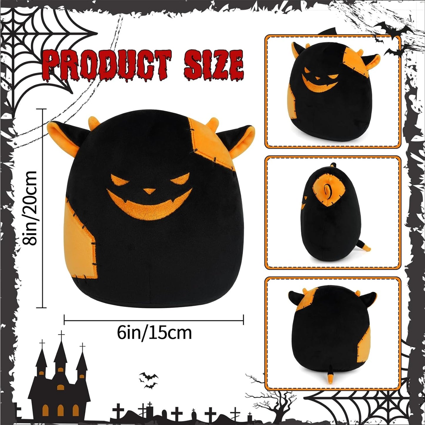 Halloween Plush Cow Stuffed Animals, Cute Soft Cow Plush Pillow Cow Plushies, Kawaii Stuffed Cow Toy Cow Plush Doll for Kids Girls Boys Decorations