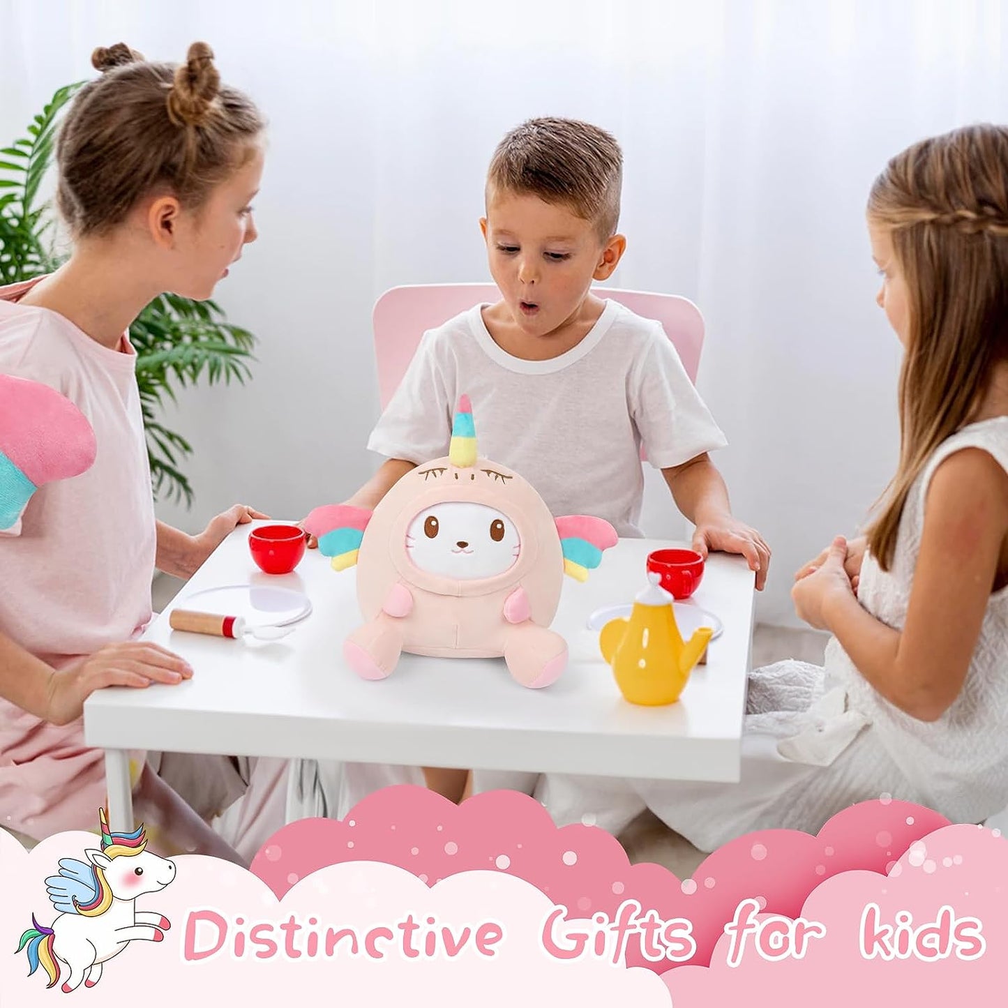 Juguete de peluche para gato, linda almohada de peluche de gato rosa, muñeca de peluche de gato Kawaii