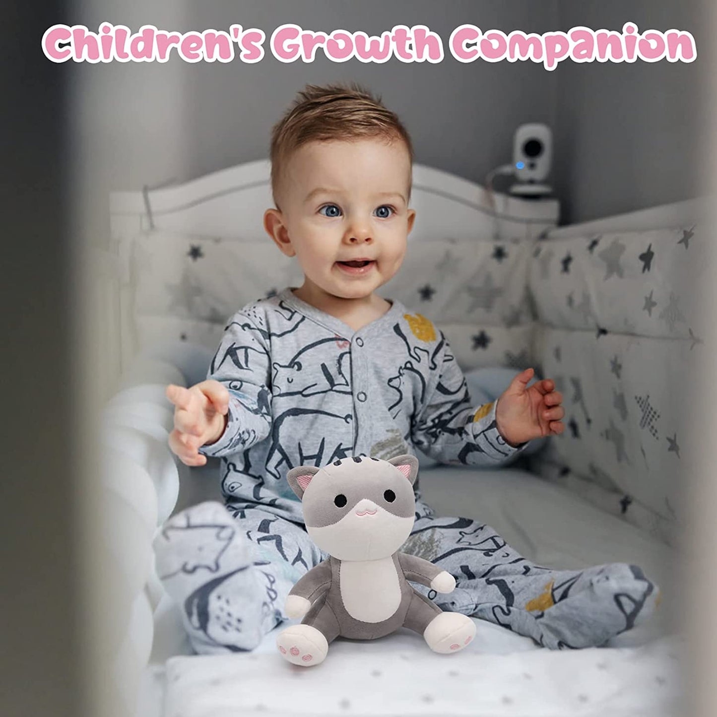 Cat Plushie Cat Stuffed Animal Toy for Kids, Soft Cat Plushie Pillow Cute Stuffed Animal Cat Plush Kawaii Home Decoration Doll Gifts for Girls Boys (Grey)