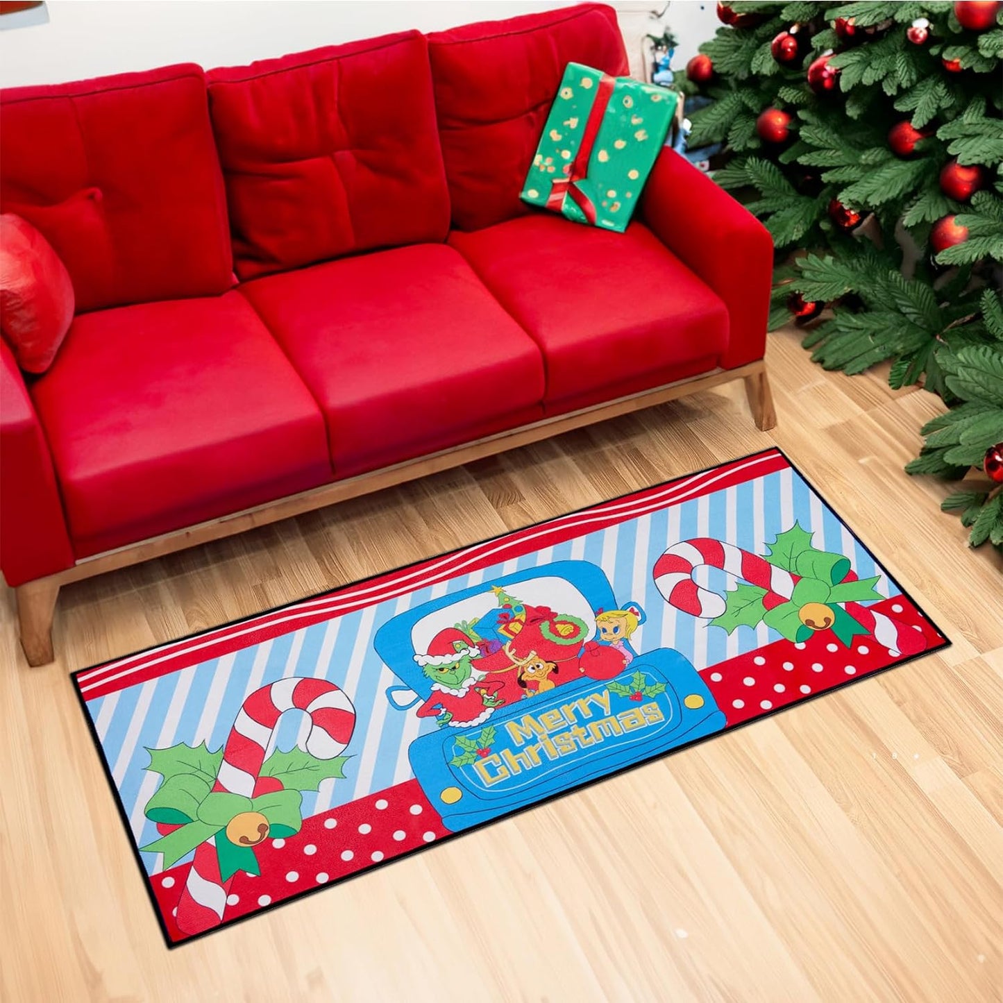 Desdfcer 2PCS Kitchen Mats Set, Christmas Kitchen Floor Mat, Non-slip Kitchen Doormats,Welcome Mat for Indoor Outdoor, Anti-fatigue Kitchen Mats Rugs