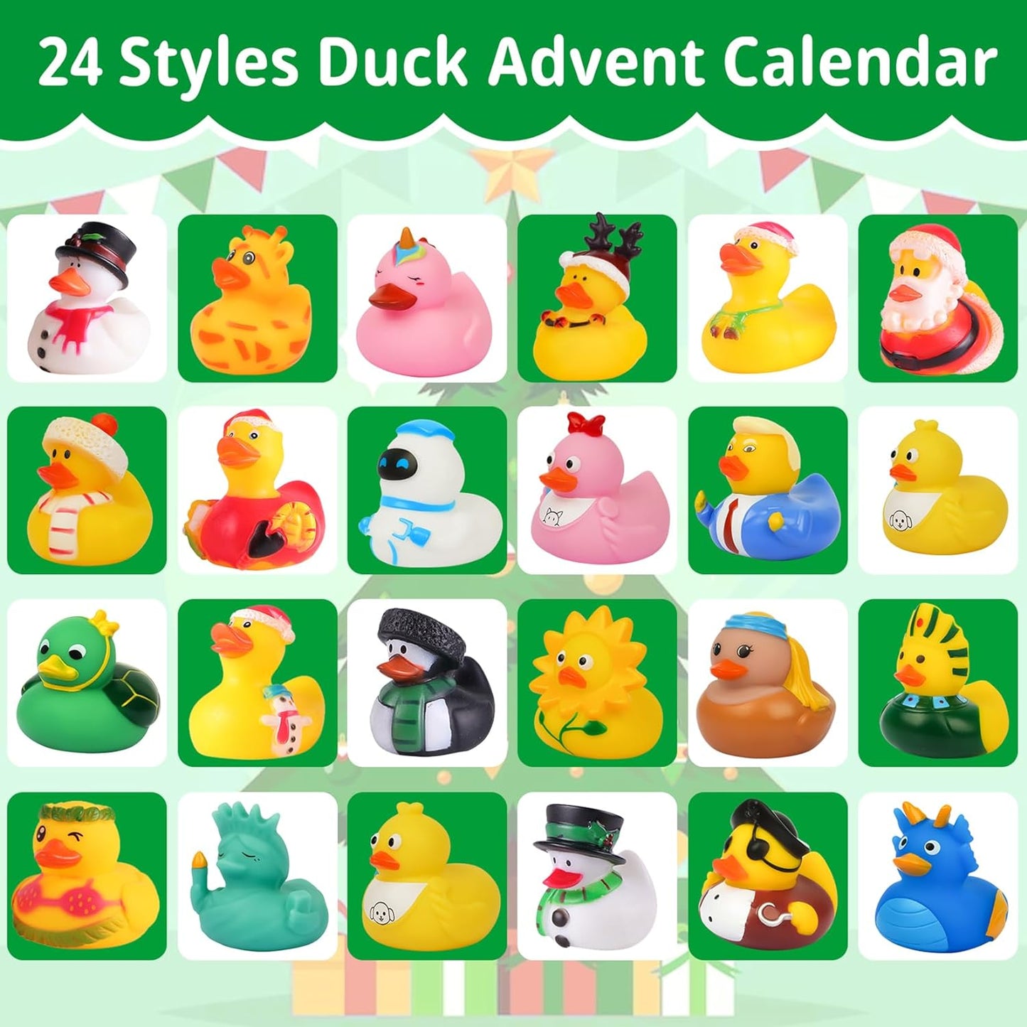 Christmas Advent Calendar 2023-24pcs Christmas Cute Rubber Ducks,Christmas Countdown Advent Calendar,Christmas Gifts For Kids,Baby Shower(Rubber Ducks Style2)