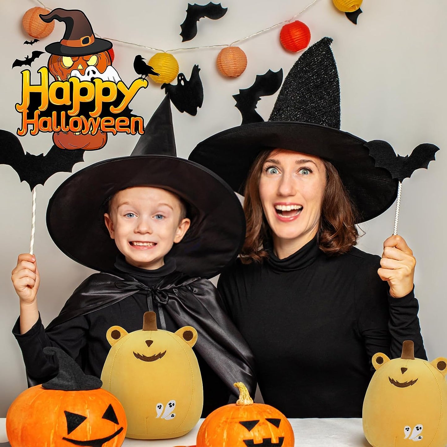 Peluches de peluche de Halloween de 8 pulgadas, lindos peluches de calabaza, rana de calabaza kawaii, juguetes de felpa para decoración de Halloween, juguetes de felpa suaves de Halloween para niños, cumpleaños, Navidad