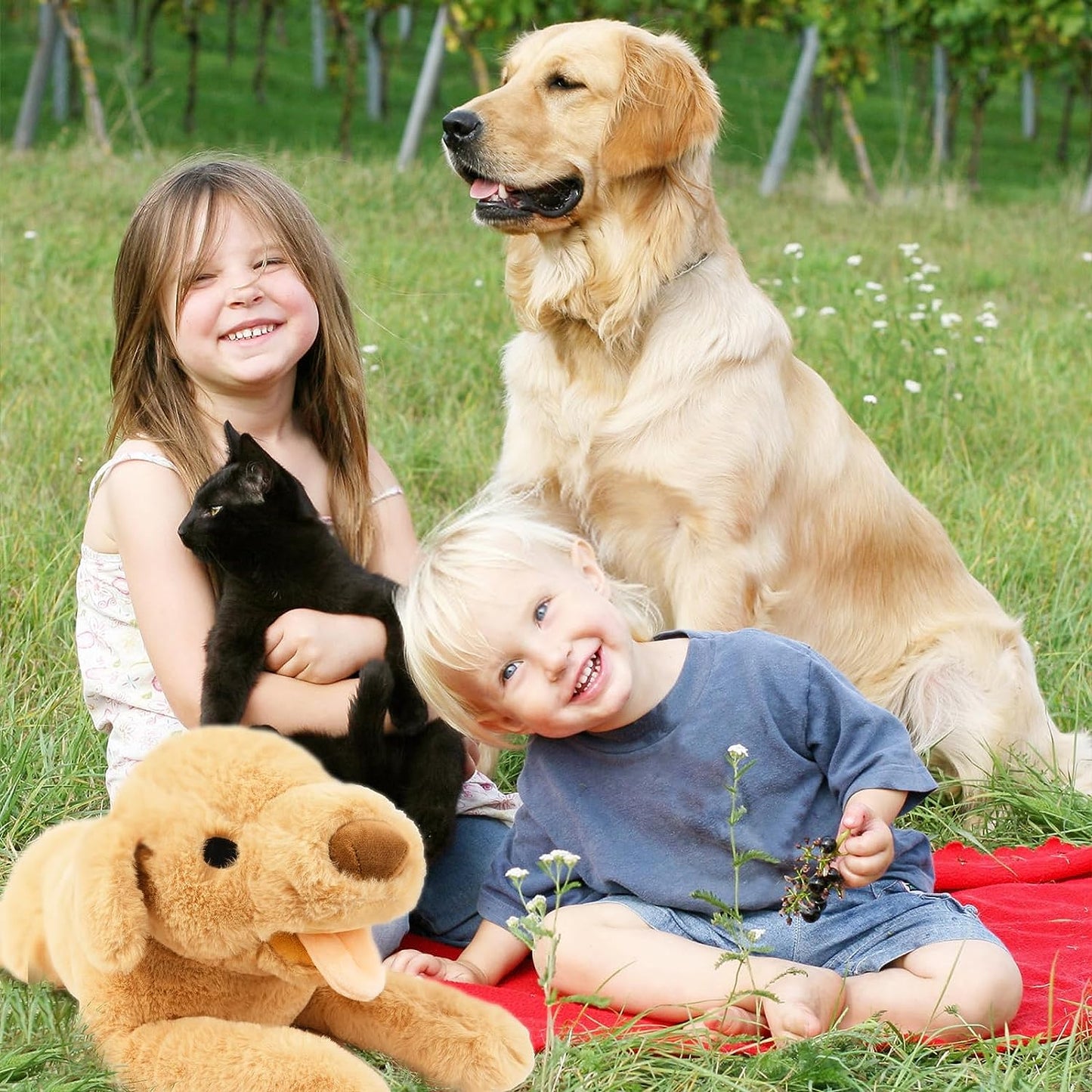 Dog Stuffed Animal Toy, 21'' Soft Dog Plush Pillow, Cute Labrador Plush Toys, Dog Plushies Doll Gift for Kids Girlfriend