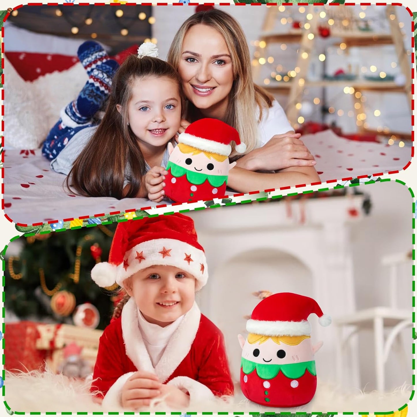 Stuffed Animal Elf Plush, Cute Christmas Plush Elf Toys Elf Stuffed Animal, Stuffed Elf Plushie Pillow for Kids Boys Girls Room Decoration