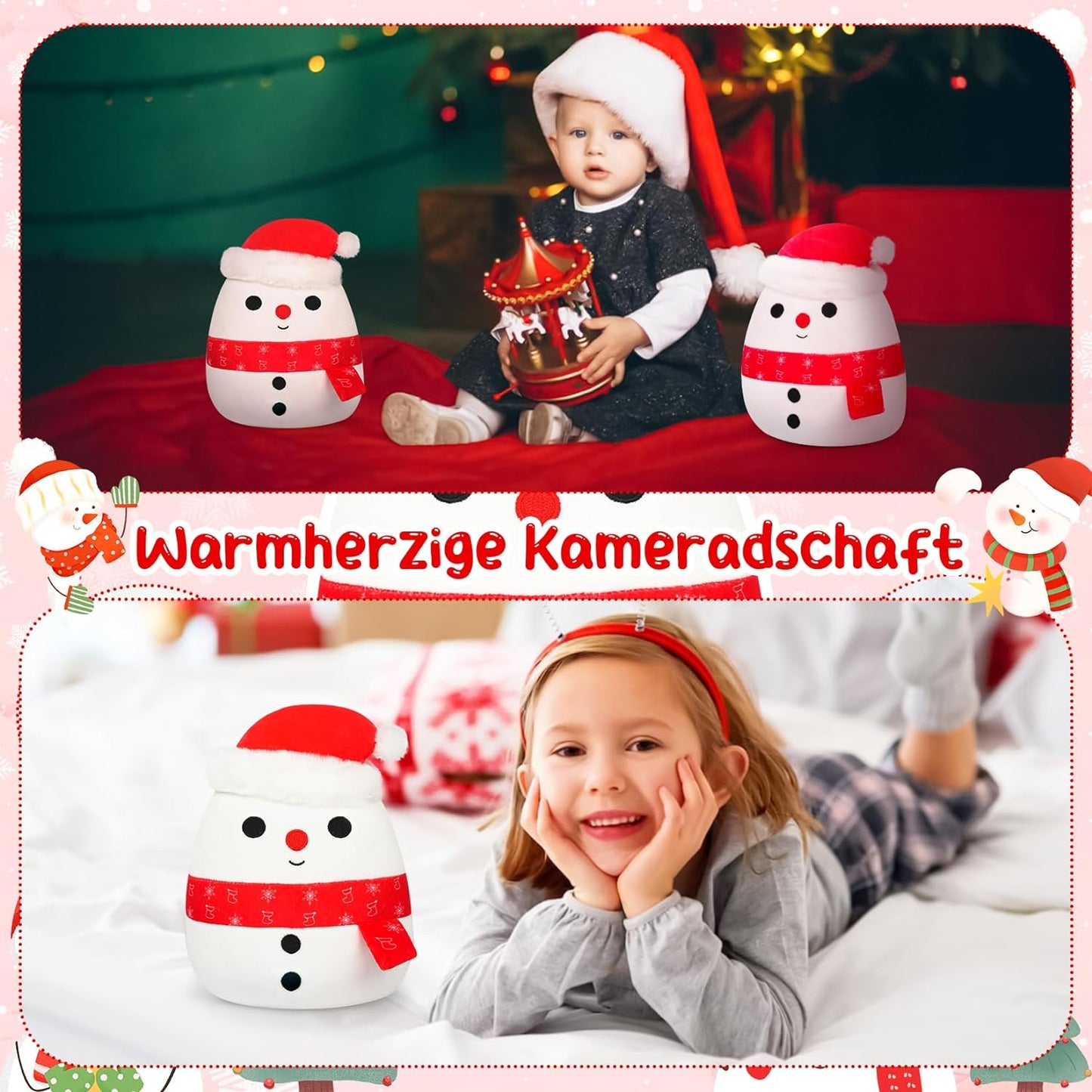 Weihnachten Plüschtier, 8in Schneemann Plüschtier, Weihnachten Schneemann Stofftiere, Kawaii Schneemann Plüschfigur Spielzeug Puppe,Geschenk für Weihnachten,Halloween,Geburtstag