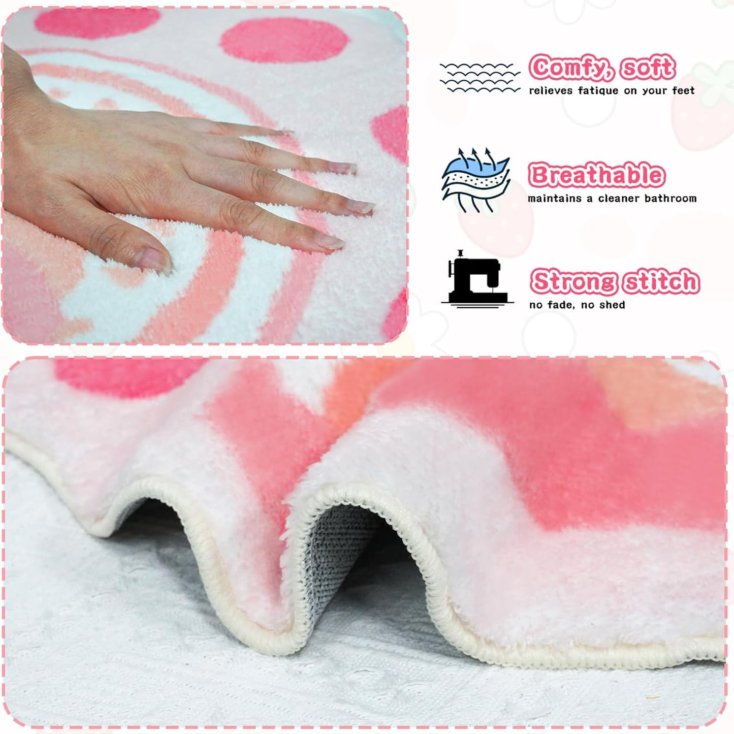 Bathroom Rug Bathroom Mat, Cute Bath Mat Non Slip Absorbent Bath Rug for Bathroom (Cat)